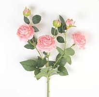 Роза искусственная, 3 головы, 3 бутона, h64см, розовый