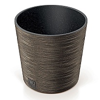 Кашпо Prosperplast Furu Round Eco Wood d25 h24.7см 7,5л с вкладкой пластик кофе