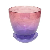 Горшок Органза d19.5 h19см 3л с поддоном стекло алеб. крш. розово-фиолетовый