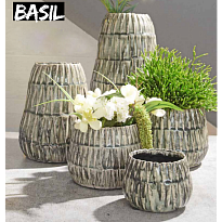 Кашпо Вайзе Басил Винтаж d12,5 h14.5см керамика зеленый