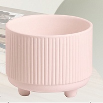 Кашпо на ножках d11 h9см керамика розовый