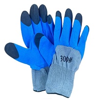 Перчатки нейлоновые с вспененным покрытием синий