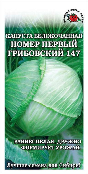 Капуста белокоч. №1 Грибовский раннесп. 0,5г /ЗС