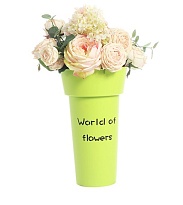 Вазон пластик "World of flowers" d20см*h36см, зеленый