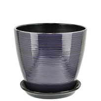 Горшок Бутон Глянец d18 h18см 3,8л с поддоном керамика фиолетовый