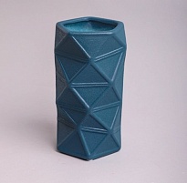 Ваза декоративная керамика, 21,5*11,5,11,5см, синий 