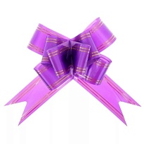 Бант бабочка 18мм с золотой полосой фиолетовый