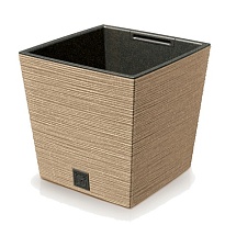 Кашпо Prosperplast Furu Square Low Eco wood 29,5*29,5 h29см 14л с вкладкой пластик коричневый