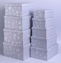 Коробка подарочная Подарок 25*18 h10,5см серый