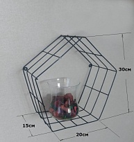 Полка Пятиугольник 30*30*15см металл черный