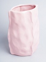 Ваза декоративная керамика, 19см, розовый