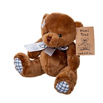 Мягкая игрушка Медведь с бантом h15см коричневый