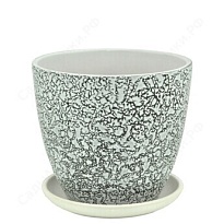 Горшок Крокус Маджента d21 h18см 4,2л с поддоном керамика серый