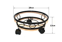 Подставка на колесиках под кашпо металл d29см черный