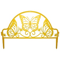 Забор декоративный LISTOK Бабочки L50*h31см пластик желтый 
