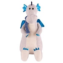 Мягкая игрушка Дракон Эштон в шарфике, h30см, серый